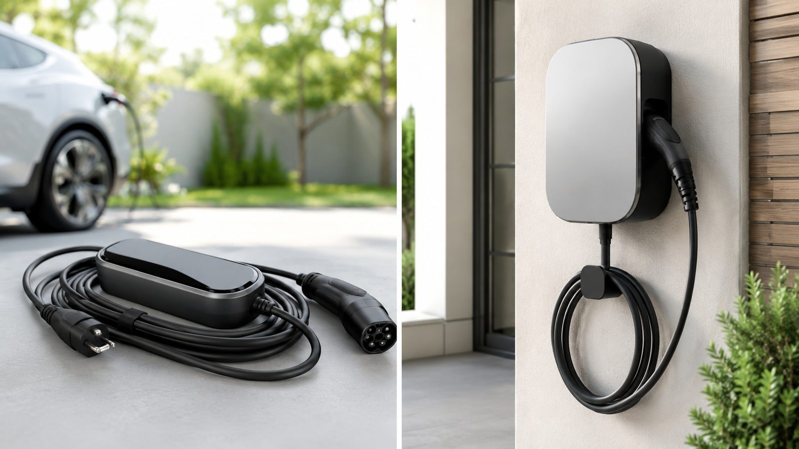 Mobilní nabíječka a pevný WallBox vedle sebe – porovnání dvou řešení pro nabíjení elektromobilu