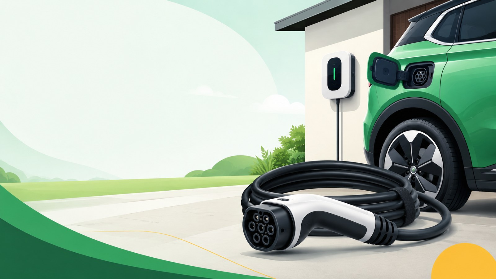 Jak vybrat nabíjecí kabel pro elektromobil – nabíjecí kabel Typ 2 s konektorem u elektromobilu a WallBoxu